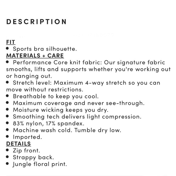 Torrid Women’s Plus Size Jungle Floral Zip Front Sports Bra Size 1X 3X 4X 5X - Picture 6 of 14